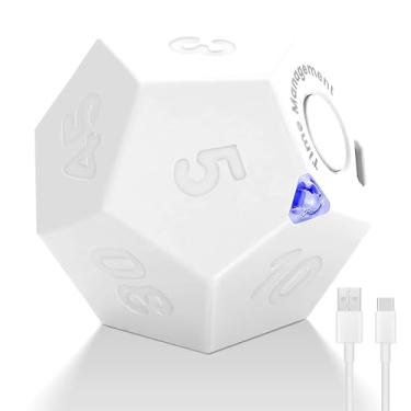 Imagem de Senbos Temporizador Mini Cubo, Temporizador de Contagem Regressiva Recarregável Pomodoro 11 Temporizador de Mesa Predefinido Temporizador de Produtividade com Som Vibrador Luz Alarme Flip Timer para