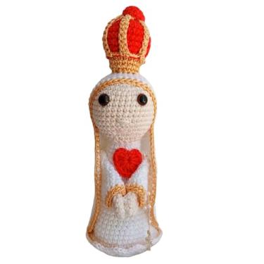 Imagem de Amigurumi Nossa Senhora de Fátima de Crochê - Santos Católicos 22 cm