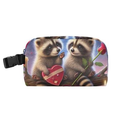 Imagem de TSENQUE Lancheira romântica guaxinim amor amor para mulheres macia meninas lancheira infantil personalizada para trabalho linda bolsa térmica para transporte de alimentos para meninos