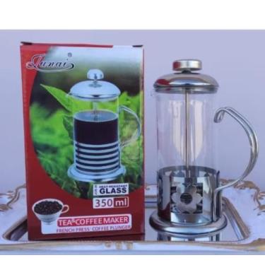 Imagem de Chaleira Cafeteria Com Prensa Francesa Vidro E Inox 350ML - Sem Marca