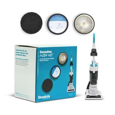 Imagem de Simplicity Vacuums Conjunto de filtros de substituição HEPA certificado, serve para aspirador vertical sem saco SVPET, conjunto de 3 peças com meios HEPA, eletrostáticos e filtros de espuma para pelos