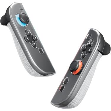 Imagem de PAWDIARY [Switch 2025 Clear Switch 2 Case Cover for joycon, Handheld Left and Right Controller Switch 2 joycon Skin Softshell with Comfort Ergonomic, Transparent Diamond Design Handle Protector