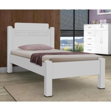 Imagem de Cama Solteiro com Cabeceira Pedro Branco - CASA H
