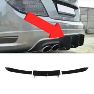 Imagem de Lábio do para-choque traseiro do carro compatível com C-Class W204 2007-2013 divisor traseiro difusor spoiler corpo kit acessórios para carro