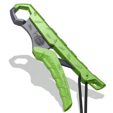 Imagem de SNAIL TRAIL Pegador de peixe flutuante, pegador de pesca de robalo, suporte de peixe-gato, ferramenta de aderência de boca de peixe de truta, garra de lábio de peixe, alicate de pesca. (Verde-cinza)