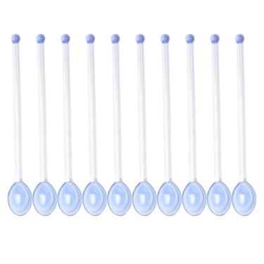Imagem de Bothyi 10 peças colheres de chá colheres de vidro para mexer vara de mistura de vidro para latte sorvete bebidas quentes sobremesas chocolate quente, Azul