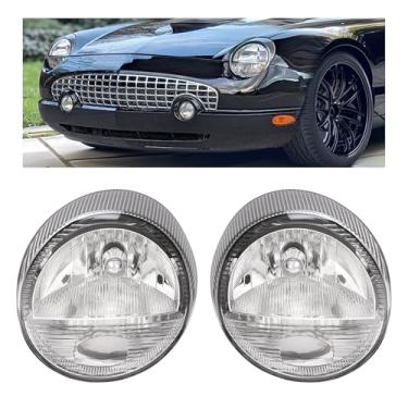 Imagem de HECASA Par de faróis compatíveis com Ford Thunderbird 2003-2005 substituição para 5W6Z13008A 5W6Z13008B FO2502208 FO2503208 faróis de lente transparente esquerda e direita