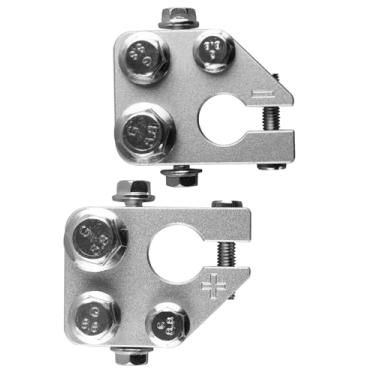 Imagem de TIKSCIENCE Conectores de terminal de bateria aplicáveis a SAE/DIN/EN para veículos marítimos de carro, barco, trailer, bloco de energia, grampos de terminal de bateria de 5 vias de alumínio, 2 peças