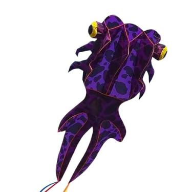 Imagem de Deevoka Peixe grande pipa brinquedo 3D grande animal pipa família atividades ao ar livre para pastagem presente crianças adultos, Roxo