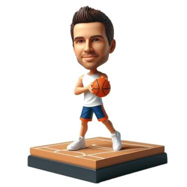 Imagem de Bobblehead de jogador de basquete personalizado feito à mão a partir de sua foto, presente incrível para pai, namorado, irmão ou aros - Crazy Pals decoração de mesa energética para torcer esportes