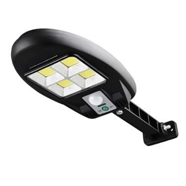 Imagem de Luminária Solar LED Preta com Sensor de Movimento, 48 LEDs, 15W, IP65, Base 12,5cm x 17cm, para Áreas Externas