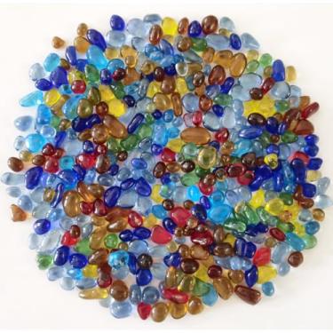 Imagem de Keedolla Tanque de peixes de vidro de 2,3 kg, cascalho, aquário betta, aquário, pedras, pedras, pedras, pedras, cascalho sem pedras transparentes - colorido