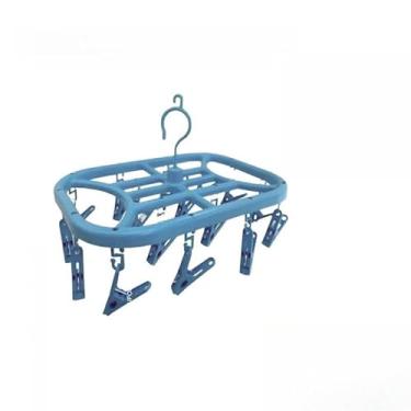 Imagem de Roupa Íntima, Dobrável, Multiuso, Com 16 Ou 26 Prendedores, Calcinha, Cueca, Sutiã, Biquíni E Meias(Varal 16 Prendedores AZUL,Varal)