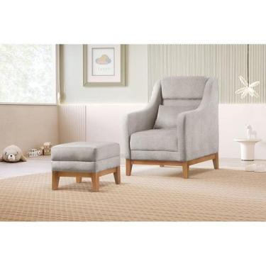 Imagem de Poltrona de Amamentação com Puff Áquila - Zurc Decor