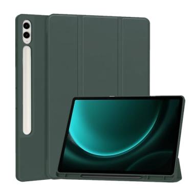 Imagem de Capa Capinha Case para Samsung Galaxy Tab S9 FE Anti Impacto com suporte para S Pen Compatível com Função Auto Sleep Premium (VERDE MILITAR)