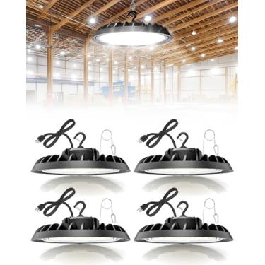 Imagem de VOLISUN Pacote Com 4 Lâmpadas Led Ufo De 200 W, 30.000 Lm, Luz Do Dia De 5000 K, Luz De Loja Led De Alto Compartimento De 100-277 V, Iluminação Comercial De Compartimento Listada Pela Etl Para Garag