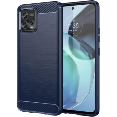 Imagem de Capa Case Moto G72 (Tela 6.55) Carbon Fiber Anti Impacto (Azul)