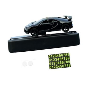 Imagem de YIJU Acessórios automotivos modelo de carro 1/64 com placa de estacionamento temporária, decoração universal e dinâmica para console central, Preto