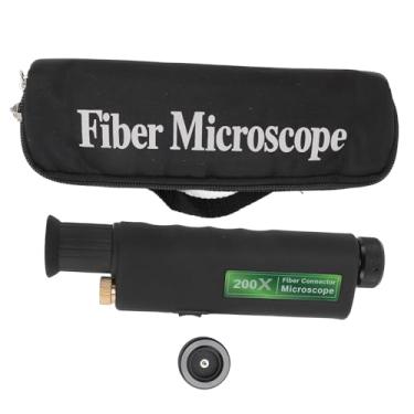 Imagem de Microscópio de Fibra Óptica 200X 400X Ampliação com Iluminação LED Ferramenta de Inspeção Portátil para Conectores SC FC ST LC