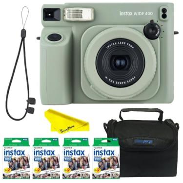 Imagem de Fujifilm Câmera instantânea INSTAX Wide 400 (verde sálvia) com películas Instax Wide (80 folhas + bolsa)