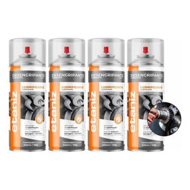 Imagem de 4 Desengripante Anticorrosivo Lubrificante Spray Etaniz 300ml - Chesiq