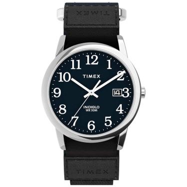 Imagem de Relógio Masculino Analógico Easy Reader com Pulseira de Couro Ajustável, TIMEX TW2U850009J, Preto