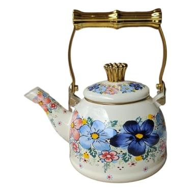 Imagem de WeiLaiKeQi Chaleira de esmalte, bule versátil e confortável para bebidas, cafeteira, chaleira de água para uso doméstico, festa, restaurante, escritório, 2.5 L