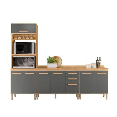 Imagem de Conjunto de Cozinha Aria Modulado com 8 Portas 2 Gavetas