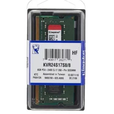 Imagem de Memória Kingston 8GB, DDR4, 2400MHZ, p/ Notebook - KVR24s17s8/8