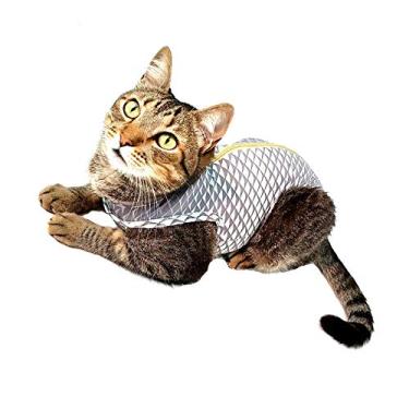 Imagem de Roupa Cirúrgica Pet Med Para Gatos Ultra Light Geo Cinza - Tam 1