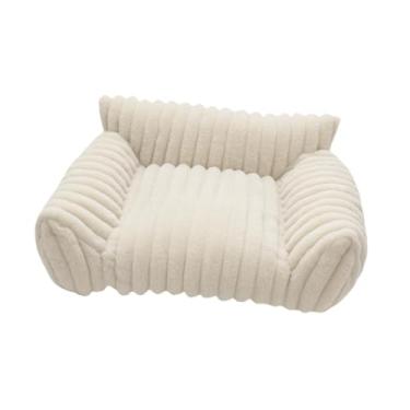 Imagem de IEUDNS Cama para animais de estimação, sofá-cama para gatos, confortável, portátil, moderno, multifuncional, antiderrapante, para quarto de filhotes e, Branco