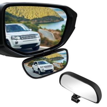 Imagem de Kewucn Espelho de carro de ponto cego, espelho retrovisor lateral de ponto cego de rotação de 360° ajustável, espelho retrovisor traseiro automotivo convexo de vidro HD, acessórios externos universais