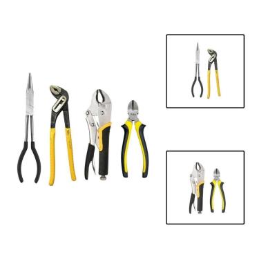 Imagem de Kit 4 Alicates Pressão Bico Longo Papagaio Corte Diagonal