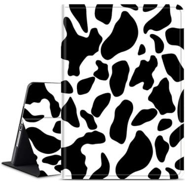 Imagem de Dikoer Capa para tablet iPad Mini 7 A17 Pro 7ª geração 2024/iPad Mini 6 6ª geração 2021 8,3 polegadas, capa inteligente de couro com suporte fino com função despertar/hibernar, estampas de vaca