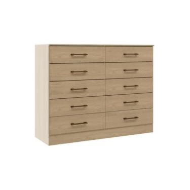 Imagem de Cômoda 10 Gavetas MDP 117x92x40,5cm Carvalho 3017 - Due Lare