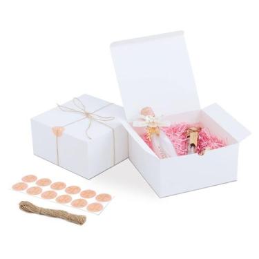 Imagem de Caixas de presente YUEFANBOX White Paper 20x20x10cm, pacote com 12