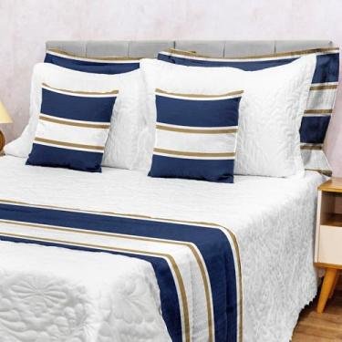Imagem de Kit Decoração Peseira 3 Pçs Solteiro Piquet Luxo Cama Posta (MONTREAL)