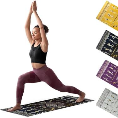 Imagem de Zaveur Tapete de ioga de poliuretano feminino dançante - 68,5 cm L x 185,4 cm C Tapete de meditação com frente de poliuretano premium - Tapete de exercício antiderrapante com parte traseira de