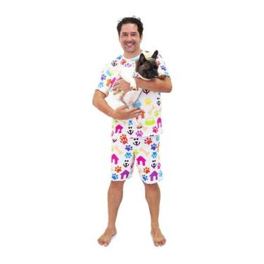 Imagem de Pijama Curto Masculino e Roupa Pet Divertido Alegria - Alegria de Mont