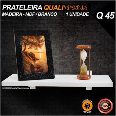 Imagem de Prateleira Branca Reta de Parede Multiuso Organizadora Sala em Mdf  - 