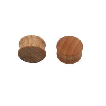 Imagem de Alargador Madeira plug fechado 10mm a 20mm 1 Par - HHW, Marrom, 20