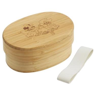 Imagem de Skater Lancheira de bambu BWLB4-A, 400 ml, lancheira estilo japonês, formato oval, com divisórias e cinto, Disney Mickey e amigos