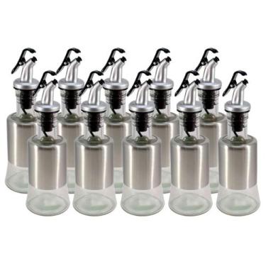 Imagem de Kit 10 Azeiteiro Vinagreiro Recipiente em Vidro e Inox com Bico Dosado