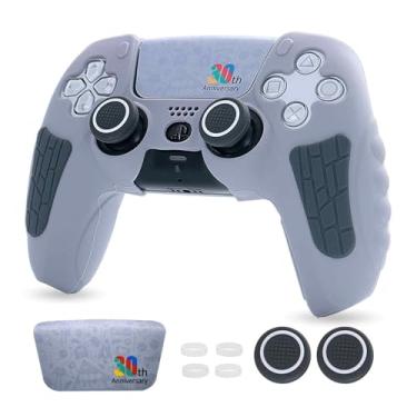 Imagem de ECHZOVE Capa para controle PS5 – Capa protetora de silicone edição limitada do 30º aniversário para controle PlayStation 5, antiderrapante, resistente ao suor, capa com aderência à prova de choque
