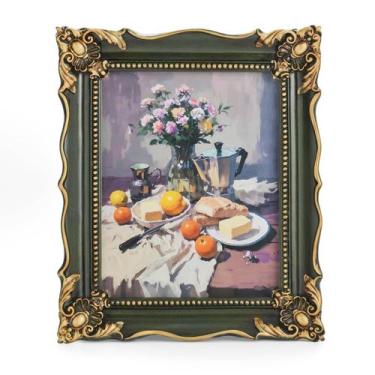 Imagem de Porta-retratos Saysmile Vintage 20x25cm em resina verde feito à mão