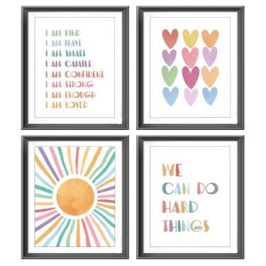 Imagem de Impressões de pôster AEHIE Affirmations para meninas e crianças, quart