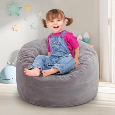 Imagem de Cadeira Bean Bag Hobestluk 75 cm preenchida com espuma viscoelástica c