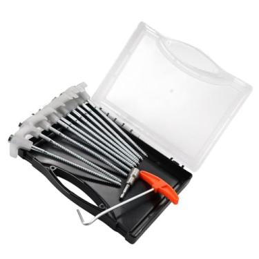 Imagem de Fenteer 10x Parafuso em estacas de barraca âncoras externas estacas de solo portáteis âncoras de solo com estojo de armazenamento para praia toldo