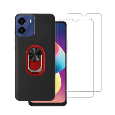 Imagem de DAMONDY Capa compatível com BLU G35, 2 unidades, protetor de tela de vidro temperado, suporte de proteção contra choque de corpo inteiro, suporte de 360 anéis, capa traseira para celular para BLU G35