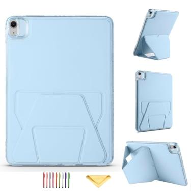 Imagem de UUcovers Capa para tablet Apple iPad Air de 13 polegadas M3 2025/M2 2024 e iPad Pro de 12,9 polegadas 6ª geração 2022 com suporte vertical horizontal de silicone, capa à prova de choque de couro PU